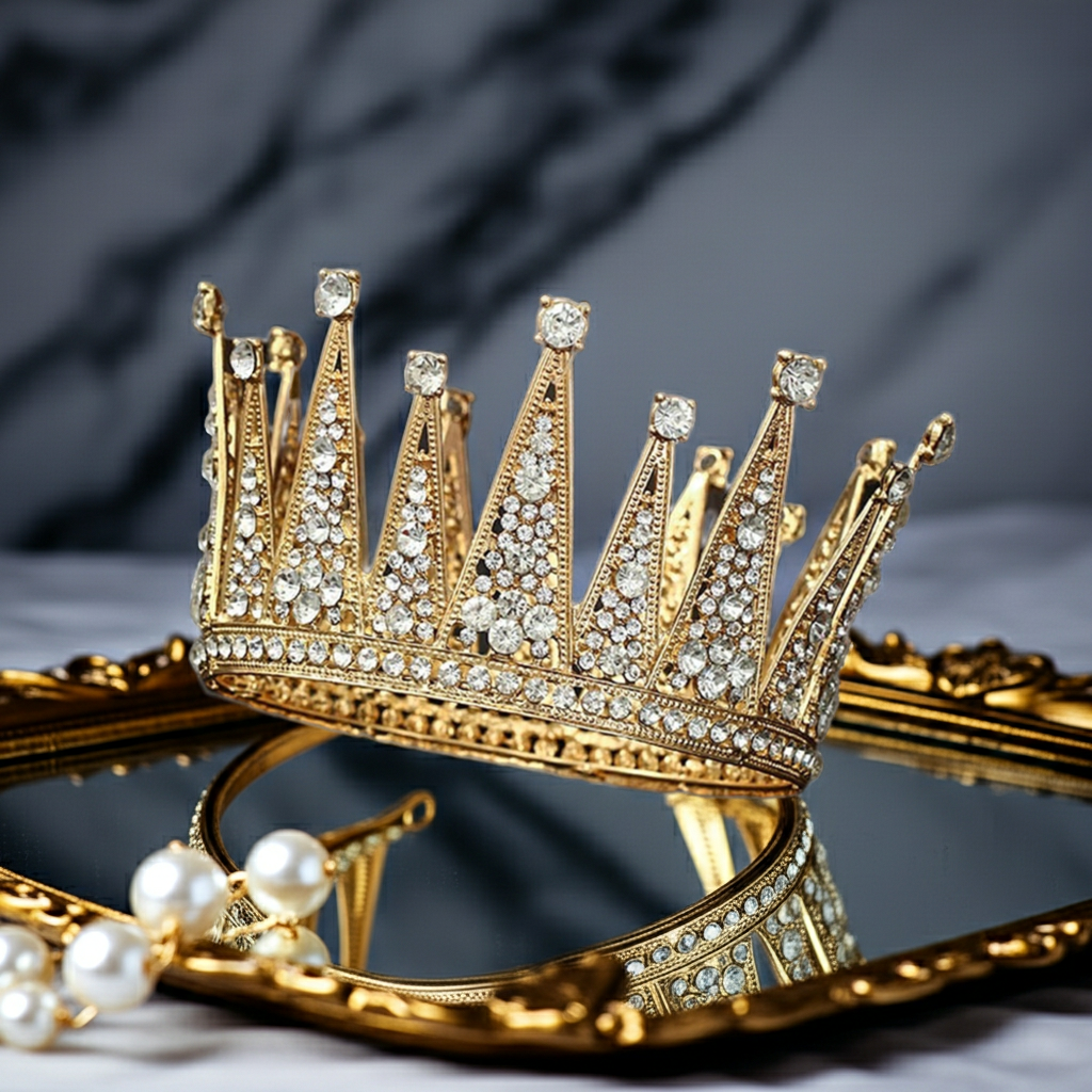 Lumière Bridal Hair Crown — Full-Circle Crystal Crown